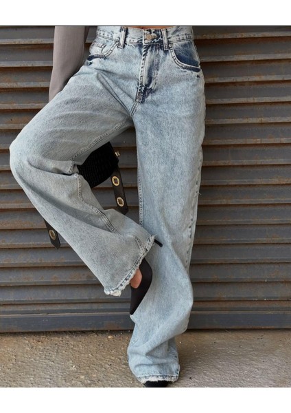 Baggy Kadın Jean Pantolon 40313-1 Mavi indirimleri