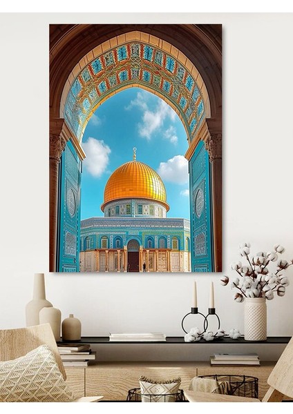 Kudüs Camii Kanvas Tablo Ev Duvar Salon Oda Mutfak Hol Hediyelik Dekarasyon Süsü Ölçü Seçiniz