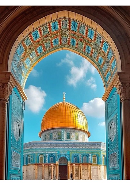 Kudüs Camii Kanvas Tablo Ev Duvar Salon Oda Mutfak Hol Hediyelik Dekarasyon Süsü Ölçü Seçiniz fiyatları