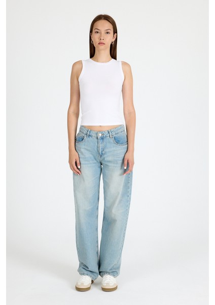 Beyaz Bisiklet Yaka Kolsuz Slim Fit Atlet 1663 modelleri