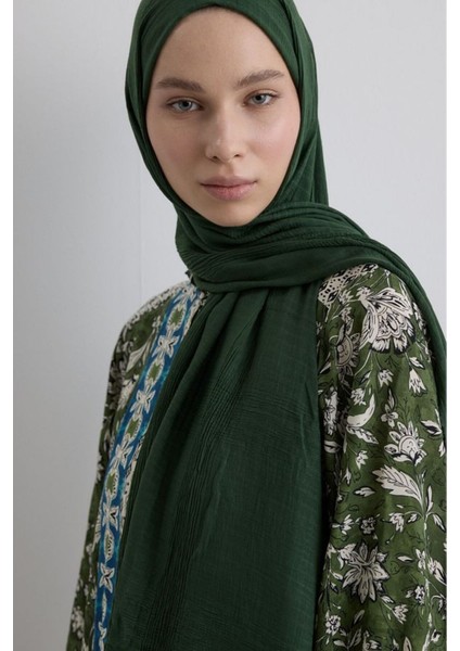 Brıce Mersin Yeşil Uzun Saçak Püsküllü Pamuklu Şal modelleri