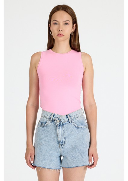 Pembe Bisiklet Yaka Kolsuz Slim Fit Atlet 1663 fiyatları