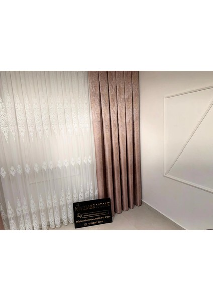 Nivemeshome Pera V-1001 Yavruağzı 1/3 Sık Pileli Fon Perde Apm fiyatları