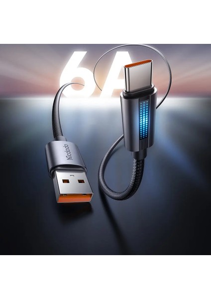 CA-5180 Usb-A To Type-C LED Işıklı1.2m Kablo