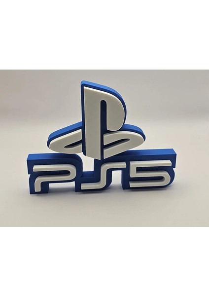 Ps5 Logo Standı Masaüstü Süs Playstation 5 Aksesuar Dekor Oyuncu Hediyesi Konsol Figürü