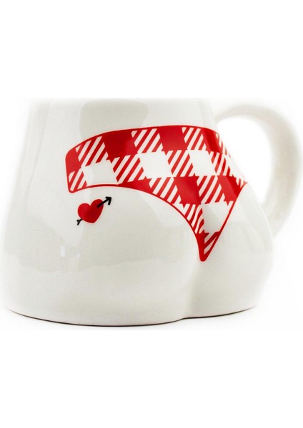 Ekose Bikinili El Yapımı Beyaz Parlak Popo Kupa - El Işçiliği Hediyelik Kupa Bardak Mug fiyatları