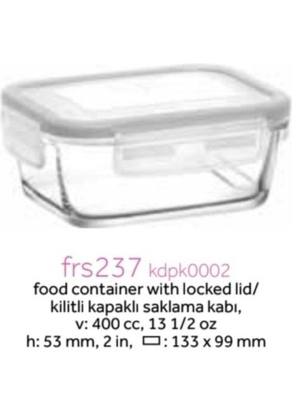 Cam Saklama Seti 3'lü, Kilitli, 400CC, Beyaz modelleri