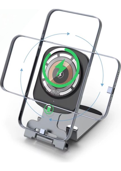 Masa Üstü Mage Safe Özellikli Telefon Tablet Tutucu Iki Yönlü Ince Zarif Tasarım