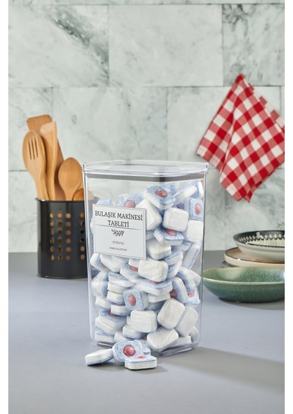 Turuncu Dekoratif Tablet Saklama Kabı, Vakum Kapaklı, En Az 110 Tablet Sığar