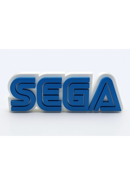 Sega Yazılı 3D Dekoratif Obje 20CM | Retro Oyun Temalı Masaüstü Duvar Süsü | Gamer Hediyelik