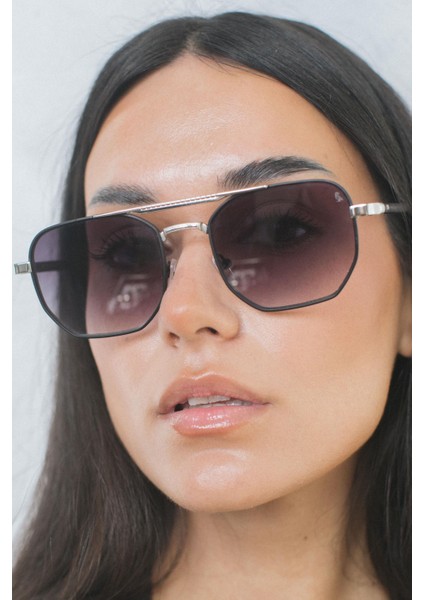 Hurtaw Grey Silver Black Degrade Güneş Gözlüğü