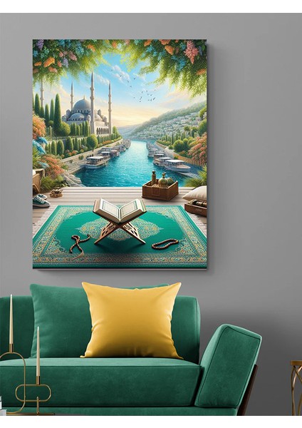 Cami Huzur Kanvas Tablo Ev Duvar Salon Oda Mutfak Hol Hediyelik Dekarasyon Süsü Ölçü Seçiniz