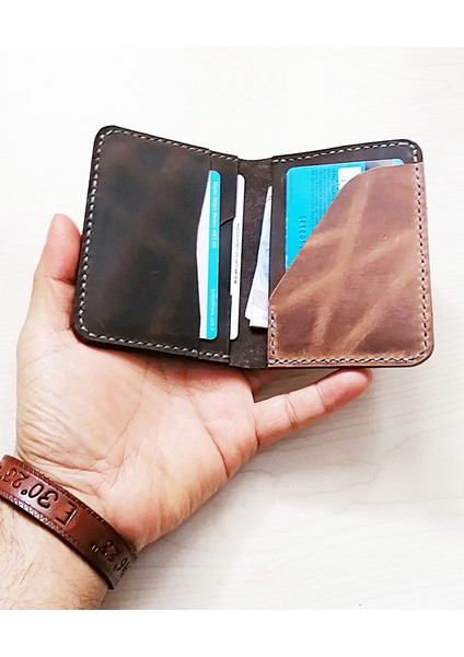 Minimalist Hakiki Deri Kartlık El Yapımı Deri Kartlık MK3KA