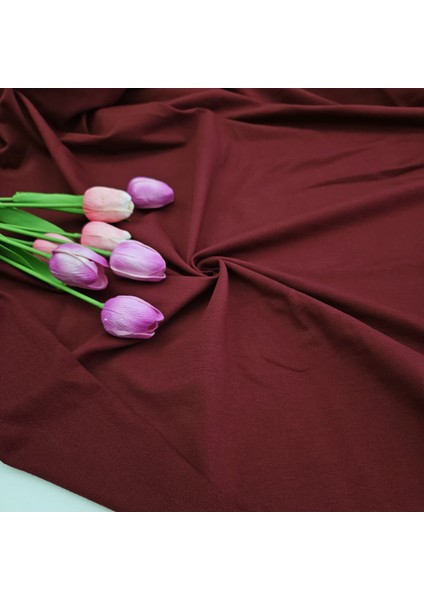 Penye %95 Pamuk %5 Elastan İki İplik Kumaş | Bordo