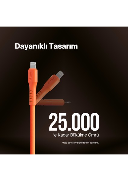 Usb-C - Lightning Hızlı Şarj Kablosu 120CM Neon Turuncu 2DK60NT fiyatları