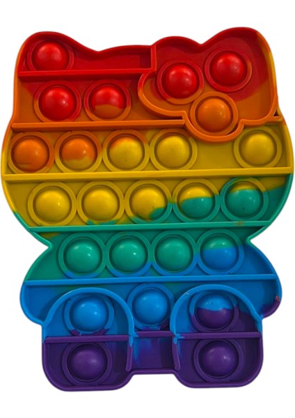 Popit Silikon Stress Oyuncağı Pop It Gökkuşağı Renk Push Pop Bubble Fidget Tiktok 13 x 13 cm fiyatları