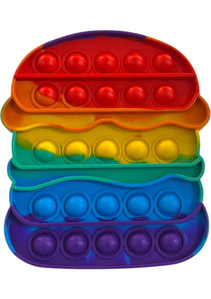 Popit Silikon Stress Oyuncağı Pop It Gökkuşağı Renk Push Pop Bubble Fidget Tiktok 13 x 13 cm modelleri