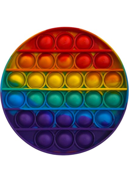 Popit Silikon Stress Oyuncağı Pop It Gökkuşağı Renk Push Pop Bubble Fidget Tiktok 13 x 13 cm fırsatları