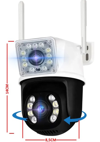 Çift Lensli Akıllı Ip Kamera Full Hd 1080P Wifi Haraket Takip Gece Görüş Intercom IP66 Su Geçirmez fırsatları