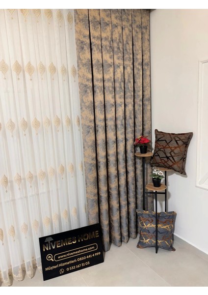 Nivemeshome Istanbul V-5502 1/3 Sık Pileli Fon Perde Apm fiyatları