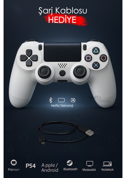 Doubleshock 4 Kablosuz Titreşimli Oyun Kolu – PS4 / PC Uyumlu, Çift Motorlu, Ergonomik Tasarım