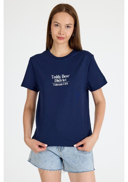 Laci Yazı Baskılı Oversize Tişört 6462