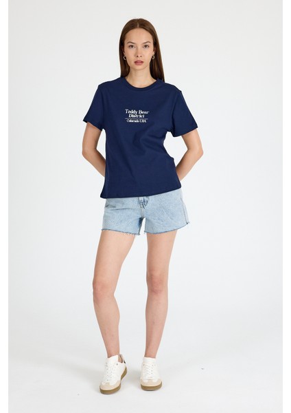 Laci Yazı Baskılı Oversize Tişört 6462 modelleri