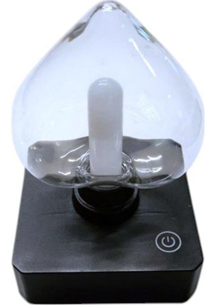 YQX-ANL95-B03 Amber Renkli Alev Efektli Dokunmatik Masa Lambası 800MAH Şarjlı (Şeffaf Kalpli)