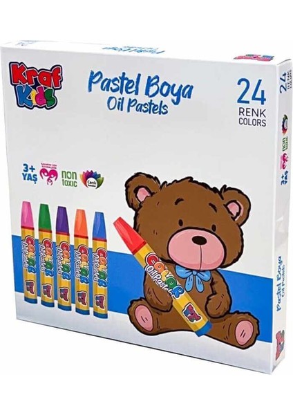 Kraf Kıds KK520 Oıl Pastels- Pastal Boya Seti 24'lü Karton Kutu