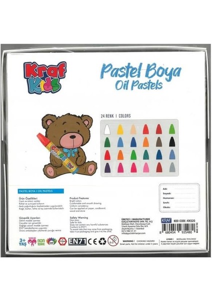 Kraf Kıds KK520 Oıl Pastels- Pastal Boya Seti 24'lü Karton Kutu fiyatları