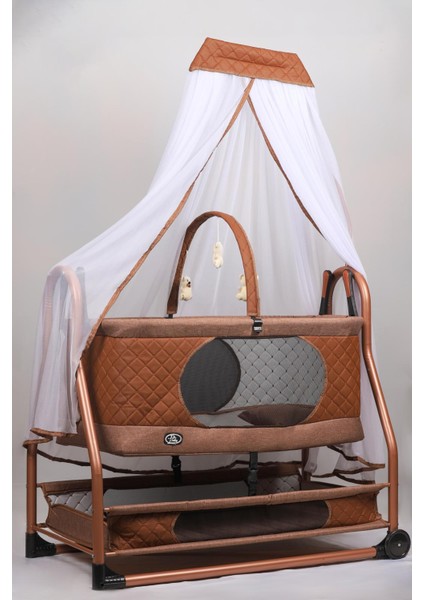 Lüx Bebek Beşiği Nenni Silinebilir Portatif Sallanır Sabitlenebilir Bebek Beşiği+ Bebek Titreşimi Hediye