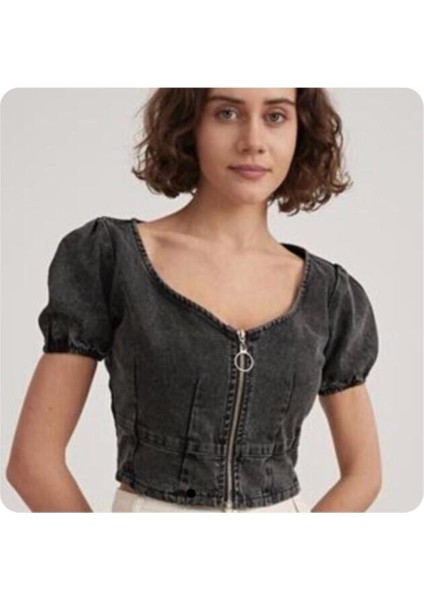 Crop Siyah - S