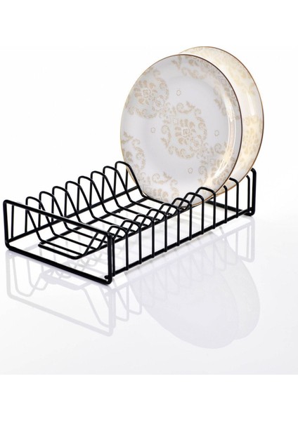 Iki Katlı Siyah Paslanmaz Modüler Tabaklık ve Bulaşıklık Seti