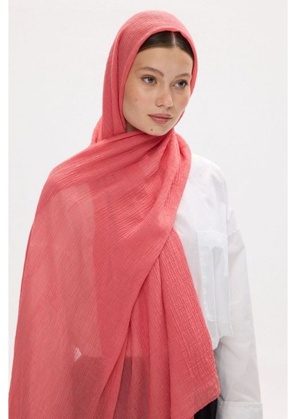 Freya Müslin Şeftali Püsküllü Bürümcük Pamuklu Şal fırsatları