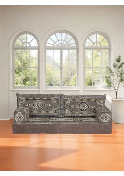 Şark Köşesi Takımı (20 cm Minder Kalınlığı) Gri Yahyalı Modeli 5 Parça