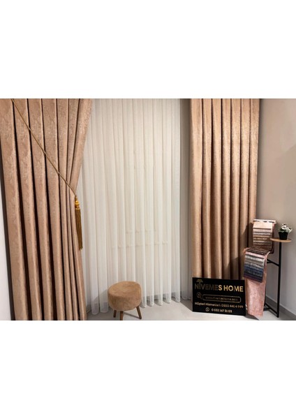 Nivemeshome Pera Gold 1/3 Sık Pileli Fon Perde Apm fırsatları