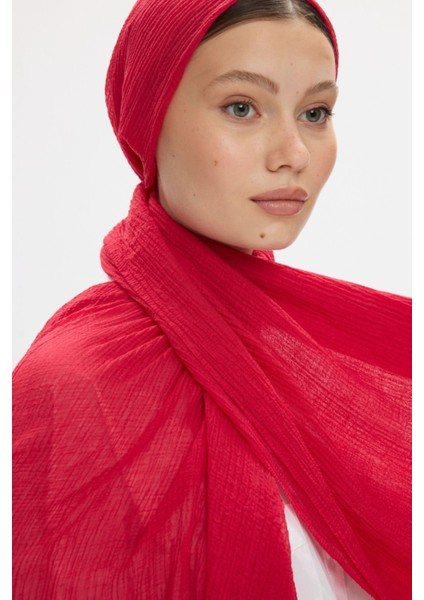 Freya Müslin Ahududu Püsküllü Bürümcük Pamuklu Şal fırsatları