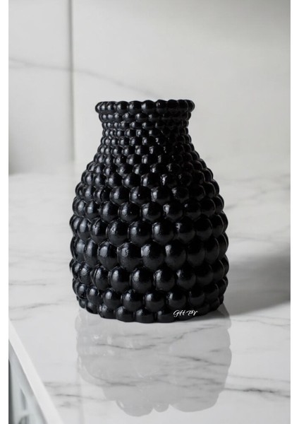 Baloncuklu Parlak Siyah Vazo | Modern Tasarım Pinterest Vazo