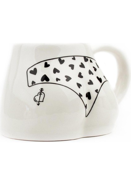 Siyah Kalpli Bikinili El Yapımı Beyaz Parlak Popo Kupa - El Işçiliği Hediyelik Kupa Bardak Mug fiyatları