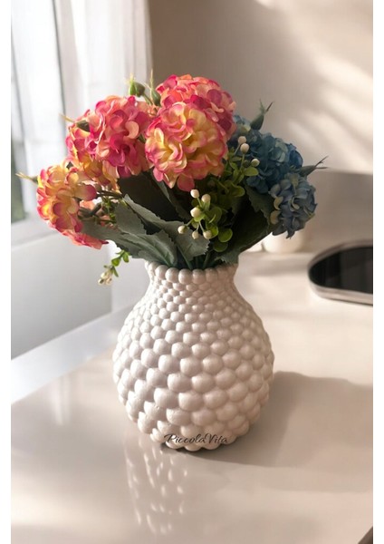 Modern Petek Dekor Vazo Parlak Şıklık ve Fonksiyonel Saksılık