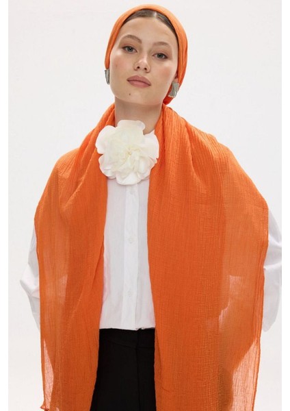 Freya Müslin Turuncu Püsküllü Bürümcük Pamuklu Şal fiyatları