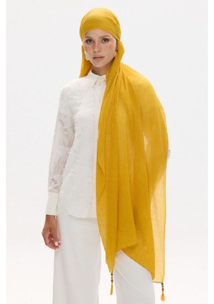 Freya Müslin Ihlamur Püsküllü Bürümcük Pamuklu Şal