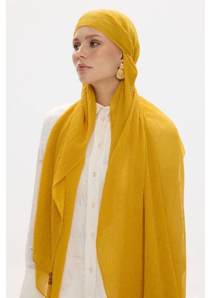 Freya Müslin Ihlamur Püsküllü Bürümcük Pamuklu Şal