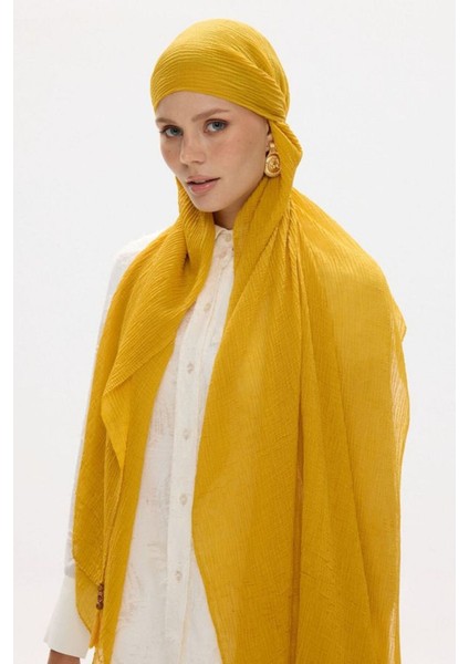 Freya Müslin Ihlamur Püsküllü Bürümcük Pamuklu Şal