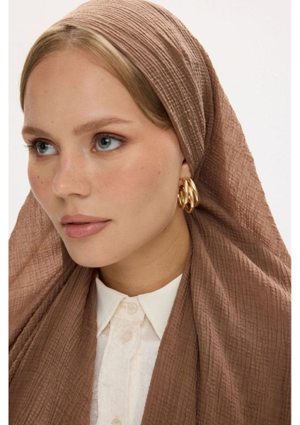 Freya Müslin Vizon Püsküllü Bürümcük Pamuklu Şal