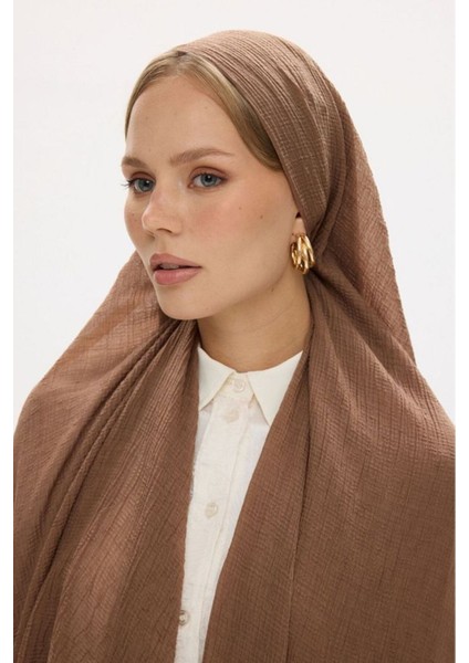 Freya Müslin Vizon Püsküllü Bürümcük Pamuklu Şal