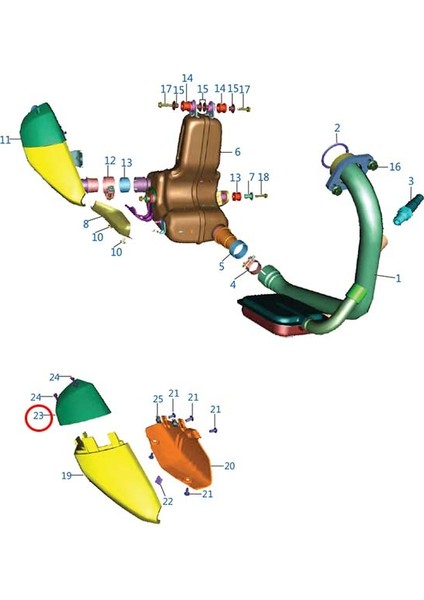 Bajaj Pulsar RS200 2015-2025 Egzoz Arka Muhafazası Koruması Ucu Kapağı Siyah A fiyatları