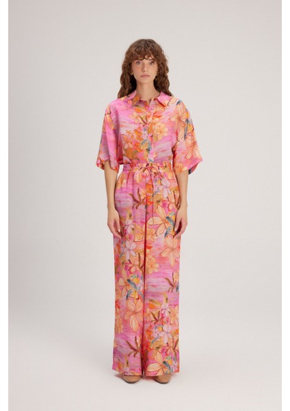 Desenli Pantolon Pembe 15343938000