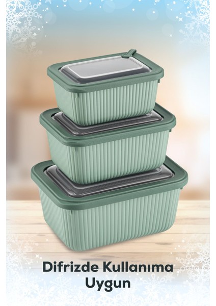 12'li Yeşil Dikdörtgen Mikrodalga ve Dondurucu Uygun Saklama Kabı Seti indirimleri