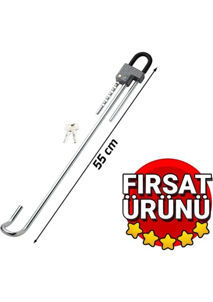 Oto Baston Kilit Çelik Gövde Anahtarlı Direksiyon Kilit